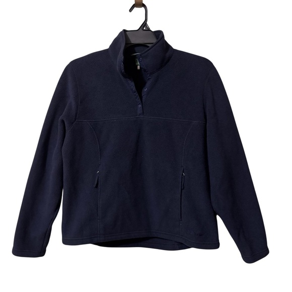 L.L. Bean Jackets & Blazers - LL Bean Navy Blue Fleece Pullover size L